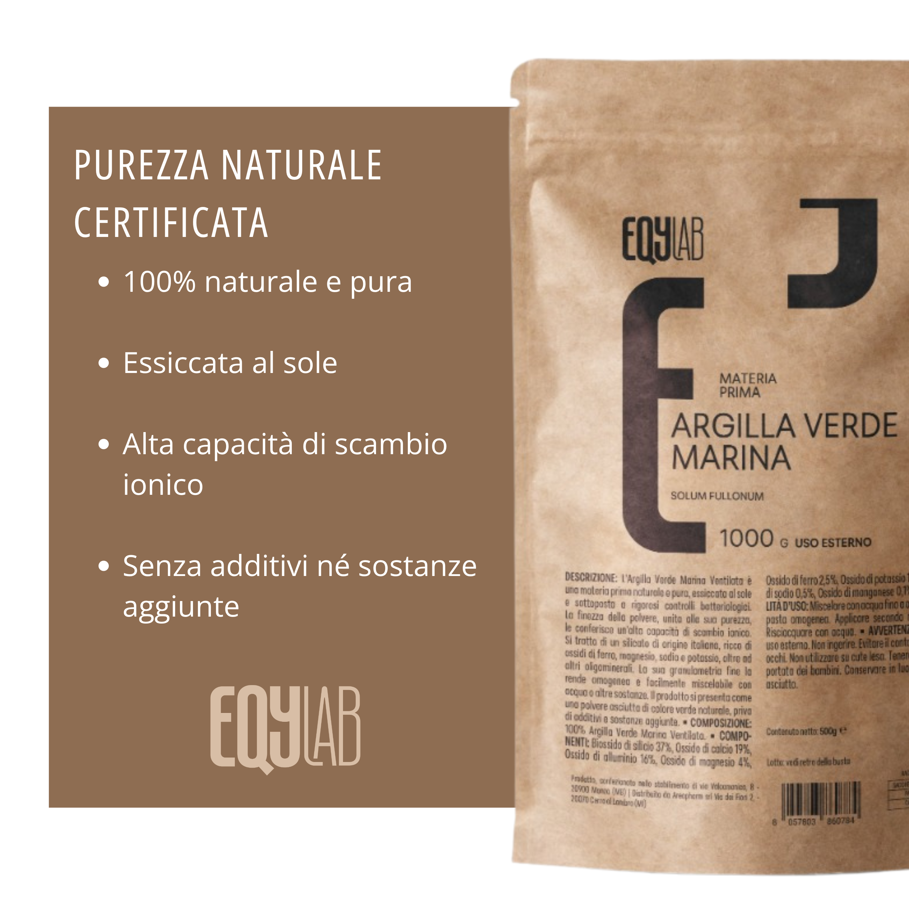 EQYLAB ARGILLA VERDE MARINA 1000 GR
