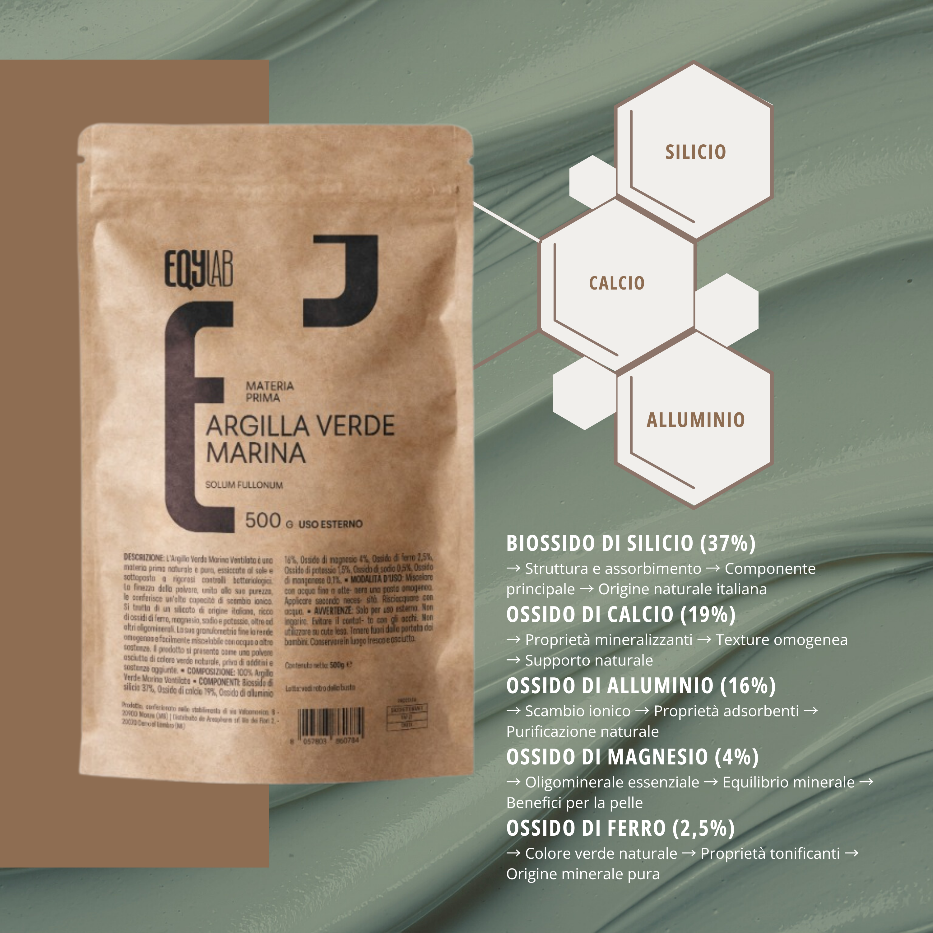 EQYLAB ARGILLA VERDE MARINA 500 GR