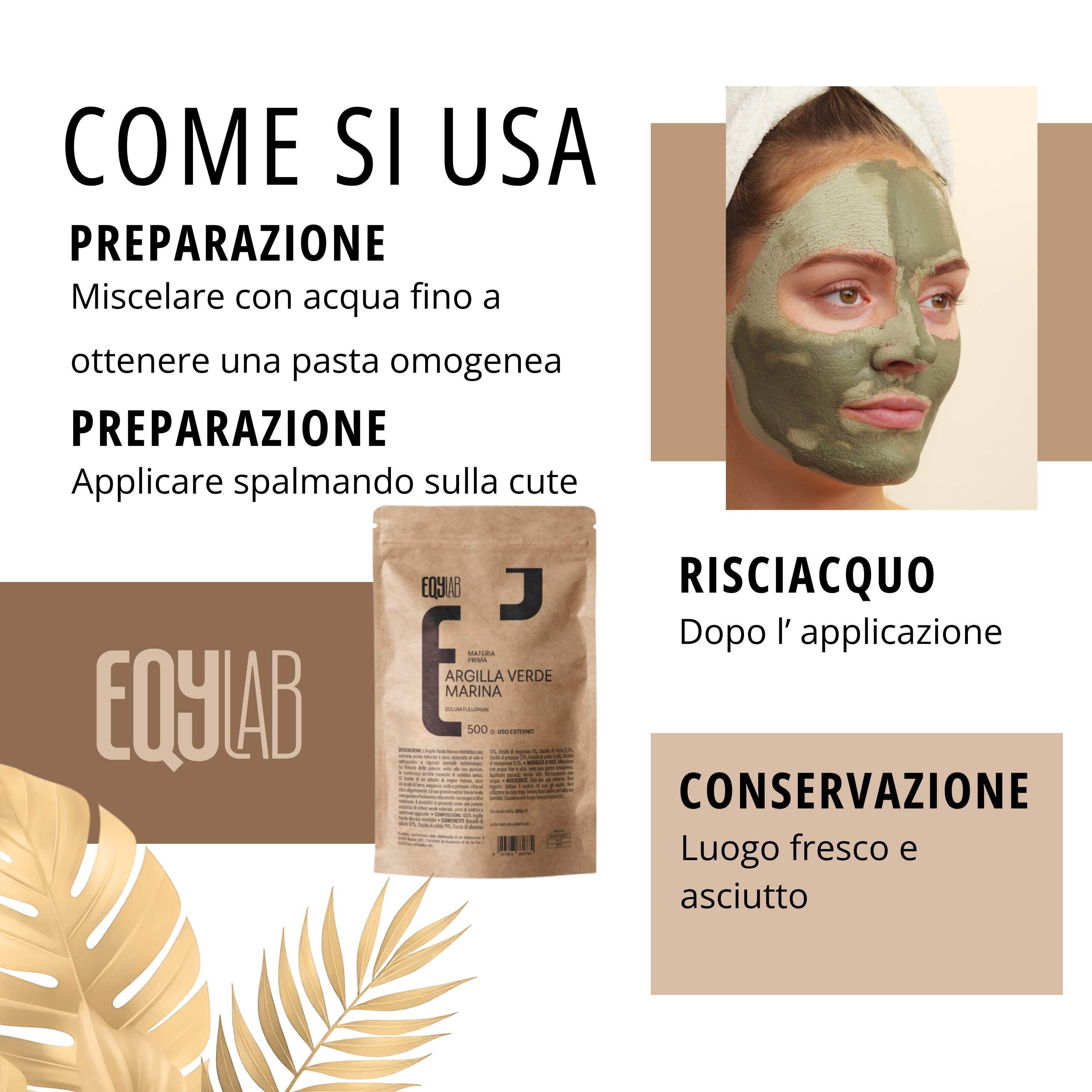 EQYLAB ARGILLA VERDE MARINA 500 GR