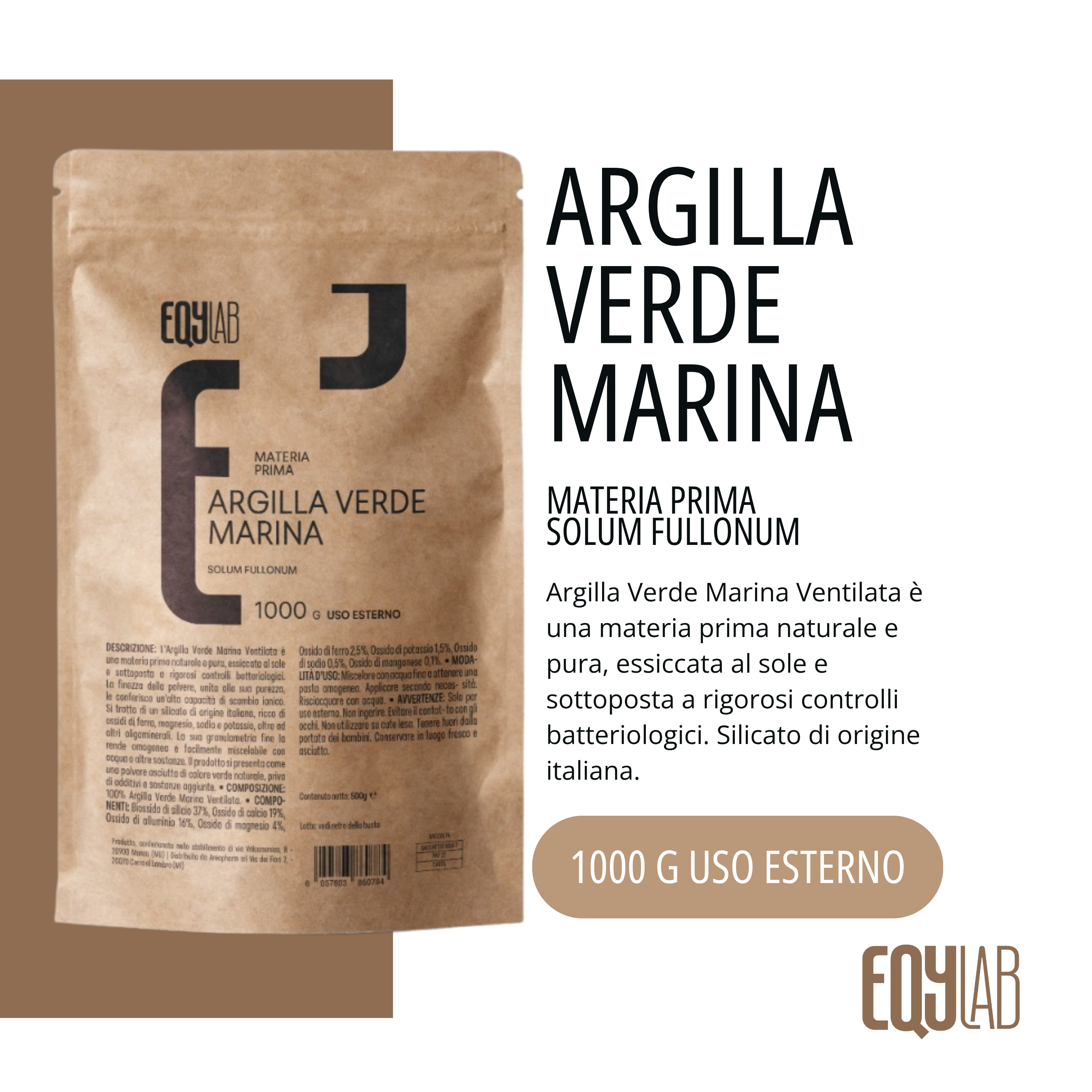 EQYLAB ARGILLA VERDE MARINA 500 GR