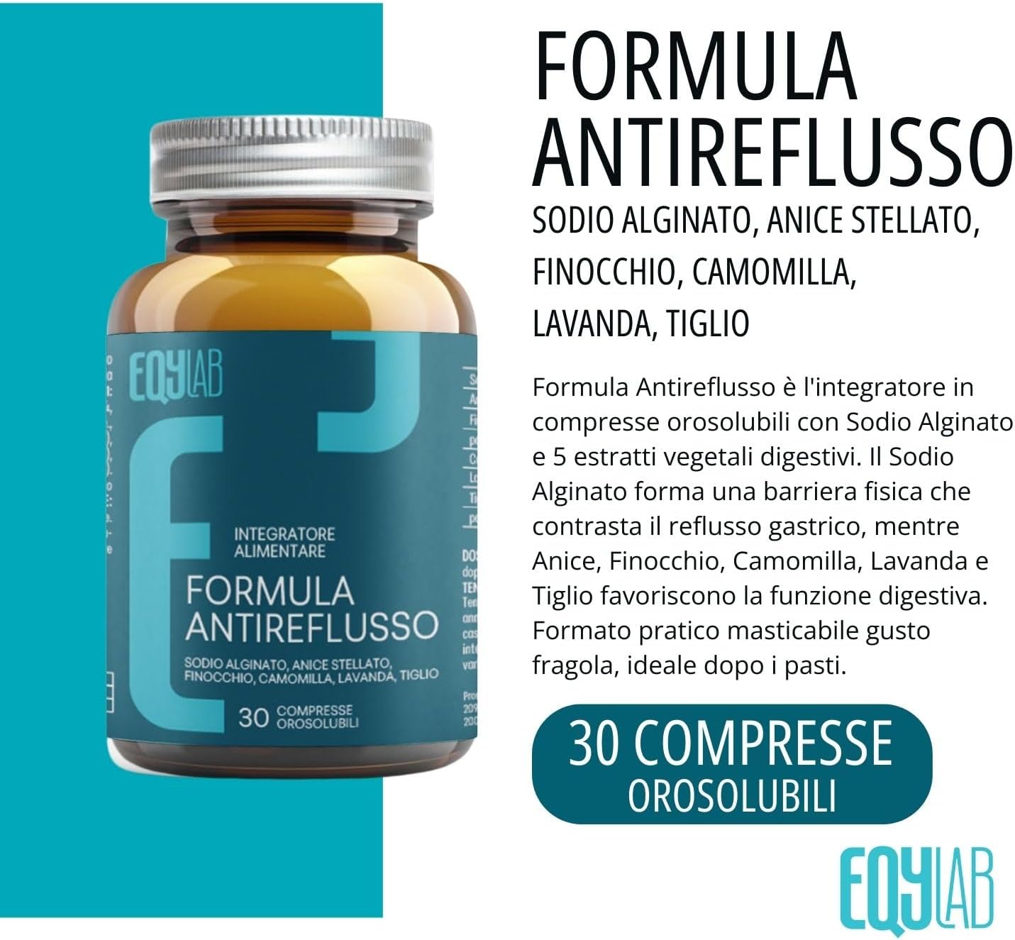 EQYLAB FORMULA ANTIREFLUSSO 30 COMPRESSE