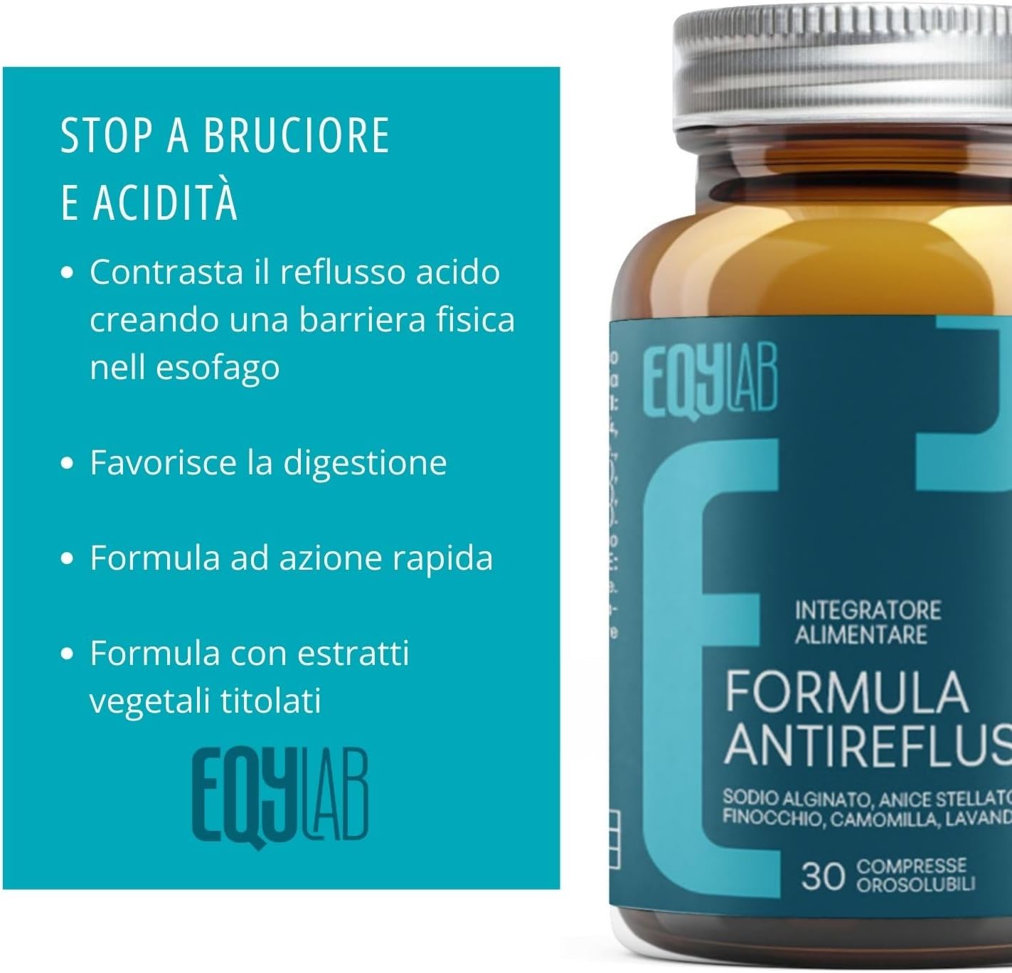 EQYLAB FORMULA ANTIREFLUSSO 30 COMPRESSE