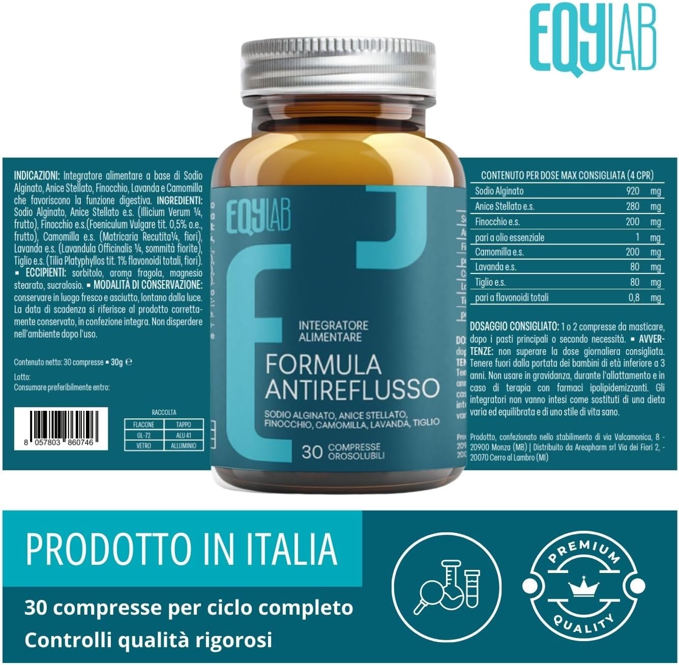 EQYLAB FORMULA ANTIREFLUSSO 30 COMPRESSE