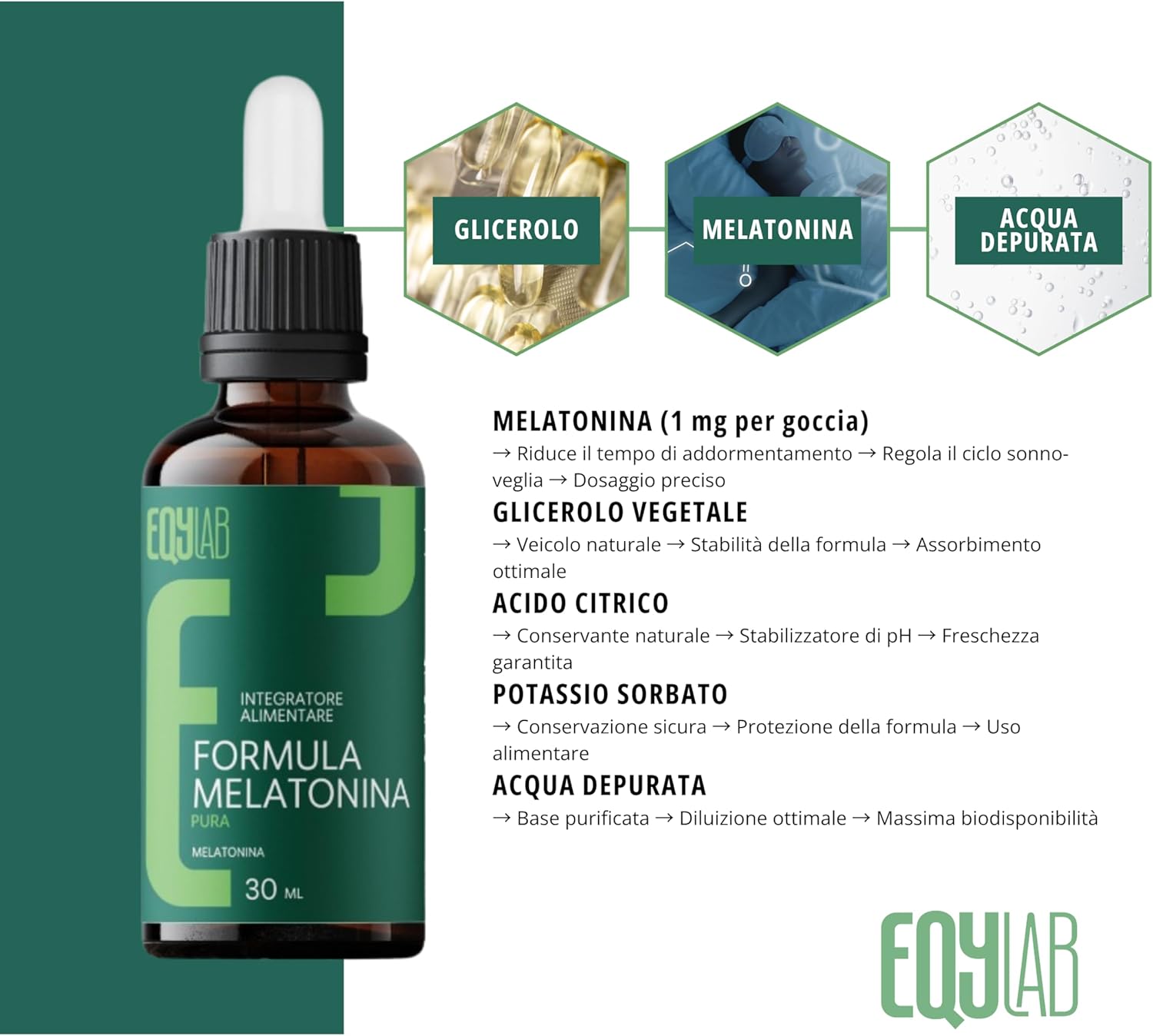 EQYLAB FORMULA MELATONINA PURA